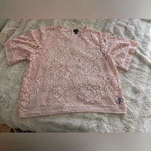 Worthington Light Pink Lace Blouse
